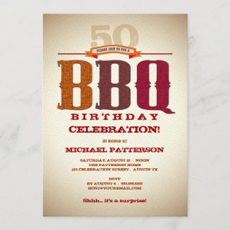Jalon Anniversaire BBQ Fête Invitation