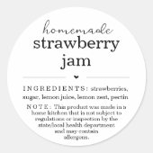 Jam Canning Étiquette w Cottage Food Law & Ingredi (Devant)