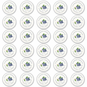 Jam de bleuets 2" Mason Jar Étiquette standard