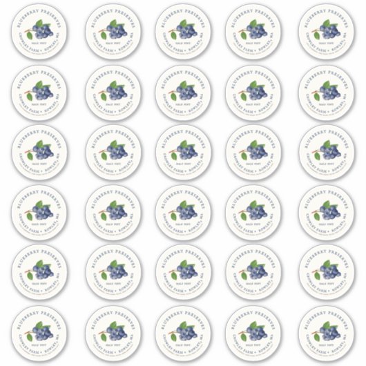 Jam de bleuets 2" Mason Jar Étiquette standard (Devant)