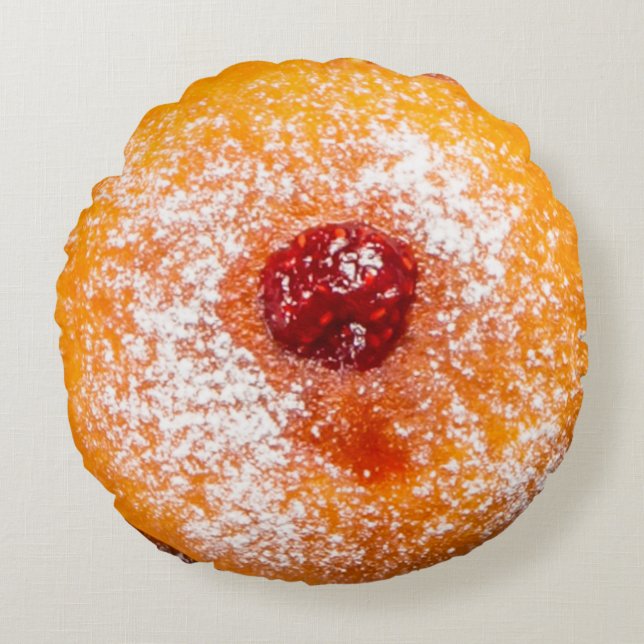  Jam gevulde Donut Hanukkah Rond Kussen (Voorkant)