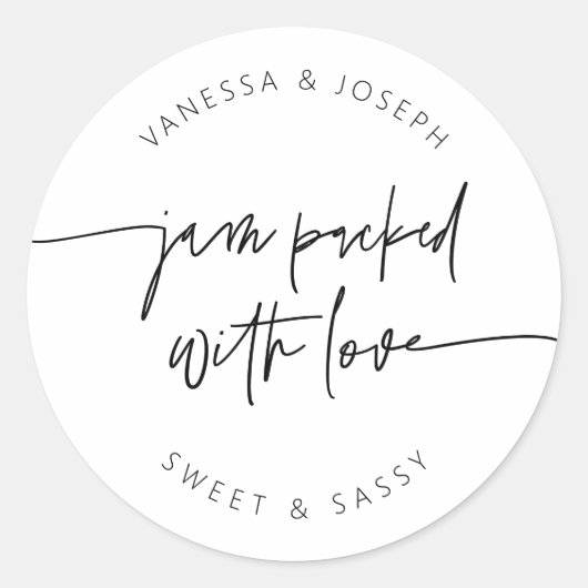 Jam Jar Label Wedding Favor Product Sticker G400 (Voorkant)