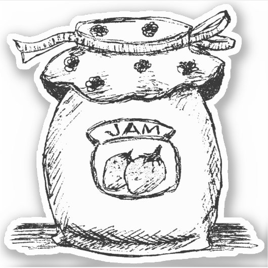 Jam Jar Sketch Sticker (Voorkant)