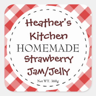 Jam/Jelly Square Checker Vierkante Sticker