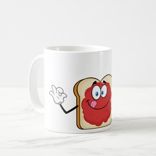 Jam on Toast Happy Face Coffee Mok (Voorkant links)