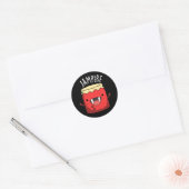 Jam-pire Funny Vampire Jam Pun Dark BG Ronde Sticker (Envelop)