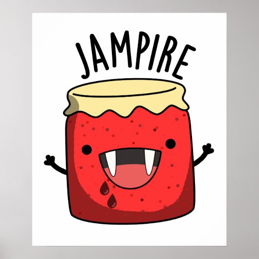 Jam-pire Funny Vampire Jam Pun Poster (Voorkant)
