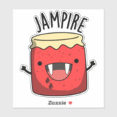 Jam-pire Funny Vampire Jam Pun Sticker (Vel)