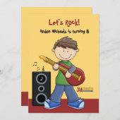 Jam Session - Birthday Party Invitation Kaart (Voorkant / Achterkant)