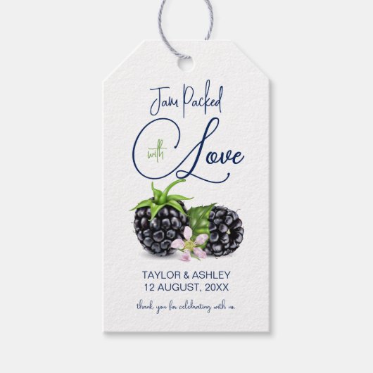 Jam verpakt met liefde Blackberry Fruit | Bruiloft Cadeaulabel (Voorkant)