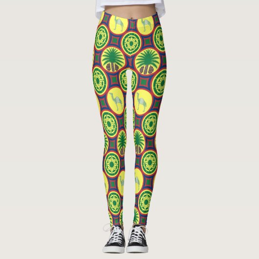 Jamahiri ® Libya | Africa Pattern  Leggings (Voorkant)