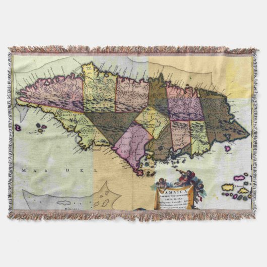  Jamaica 1680 Map Deken (Voorkant)