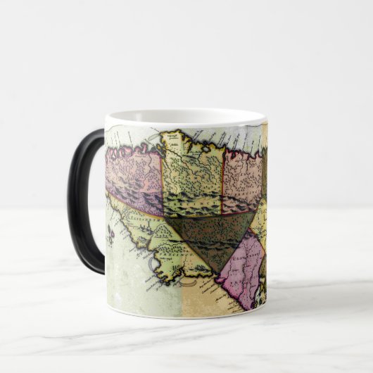 Jamaica 1680 Map Magische Mok (Voorkant links)