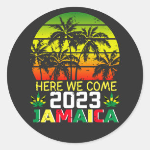 Jamaica 2023, hier komen we ronde sticker
