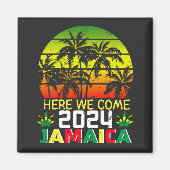 Jamaica 2024 Hier komen we vierkant Magneet (Voorkant)