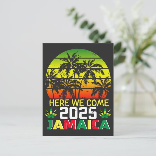Jamaica 2025 - Hier komen we Briefkaart (Staand voorkant)