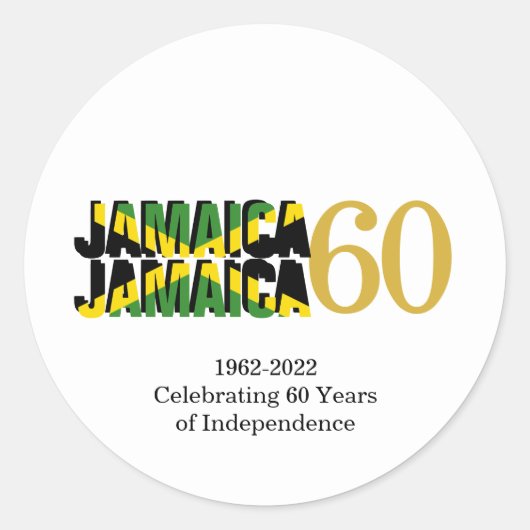 JAMAICA 60ste Jubileum Onafhankelijkheid Ronde Sticker (Voorkant)