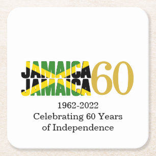 JAMAICA 60ste Jubileum Onafhankelijkheid Vierkante Kartonnen Onderzetter