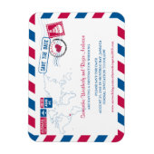 Jamaica Air Mail Bruiloft Bewaar de datum 3x4 Magneet (Verticaal)