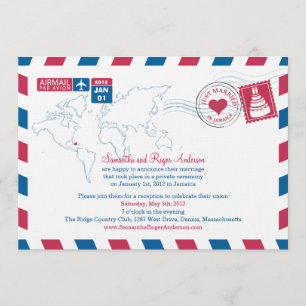 Jamaica Air Mail Post-huwelijksreceptie Kaart