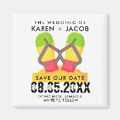 Jamaica Bestemming Strand Bruiloft Save the Date Magneet (Voorkant)