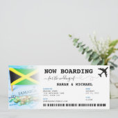 Jamaica Boarding Pass Bestemming Bruiloft Kaart (Staand voorkant)