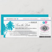 Jamaica Boarding Pass Save the Date (Voorkant / Achterkant)