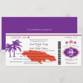 Jamaica Boarding Pass Wedding Kaart (Voorkant / Achterkant)