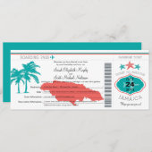 Jamaica Boarding Pass Wedding Kaart (Voorkant / Achterkant)