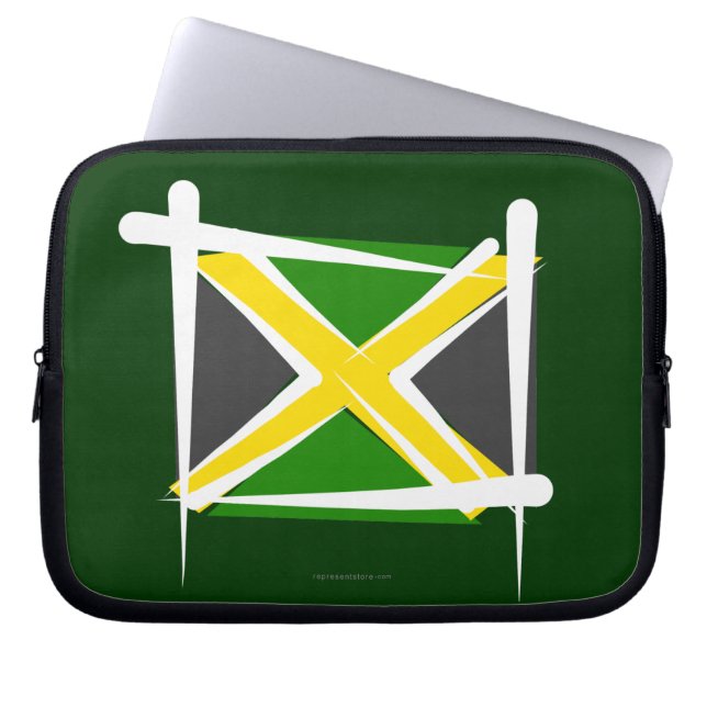 Jamaica Brush Flag Laptop Sleeve (Voorkant)