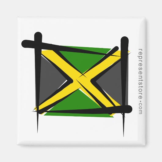 Jamaica Brush Flag Magneet (Voorkant)