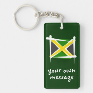 Jamaica Brush Flag Sleutelhanger