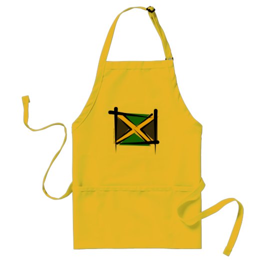 Jamaica Brush Flag Standaard Schort (Voorkant)