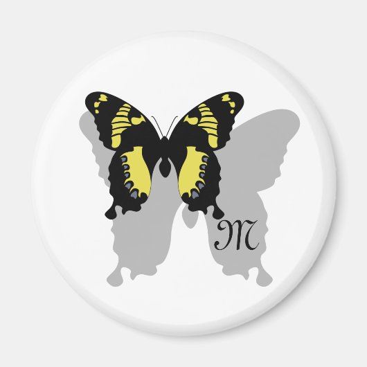 Jamaica Butterfly Shadow Monogram Magneet (Voorkant)