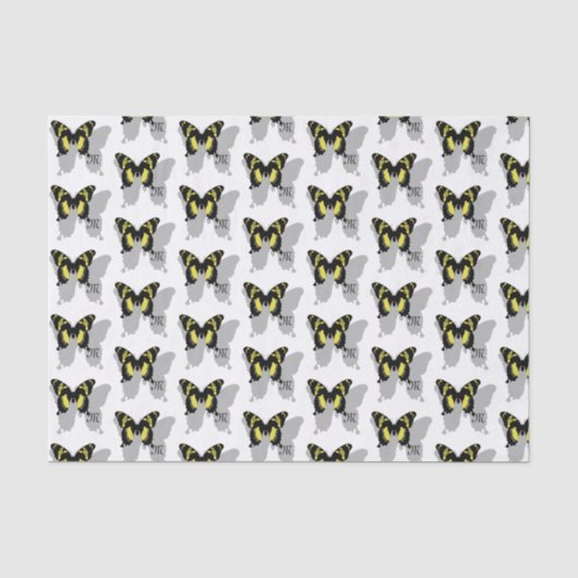Jamaica Butterfly Shadow Monogram Tissuepapier (Voorkant)