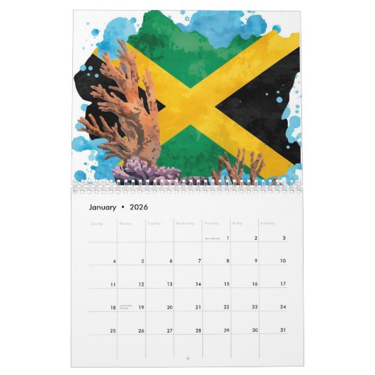 Jamaica calendar kalender (Jan 2026)