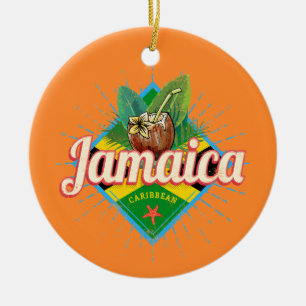 Jamaica caribische boon retro flag vacation keramisch ornament
