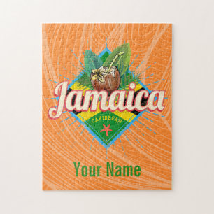 Jamaica caribische boon retro flag vacation legpuzzel