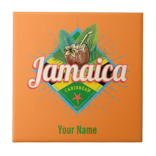 Jamaica caribische boon retro flag vacation tegeltje