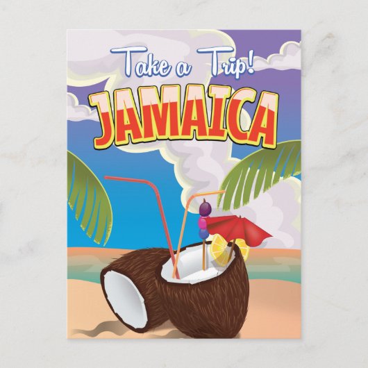 Jamaica Cartoon reisposter Briefkaart (Voorkant)