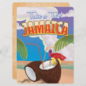 Jamaica Cartoon reisposter Kaart (Voorkant / Achterkant)