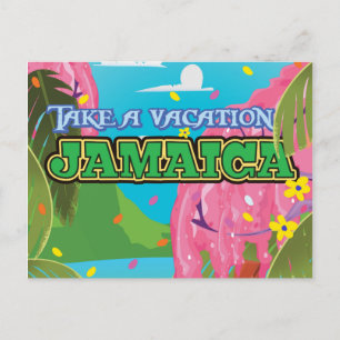 Jamaica cartoons reisposter briefkaart