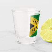 Jamaica Caution Tape Green Gold Jamaican Flag Shot Glas (Links)