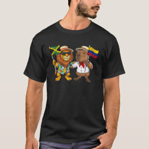 Jamaica Colombia Vlag Jamaicaanse Roots Colombiaan T-shirt