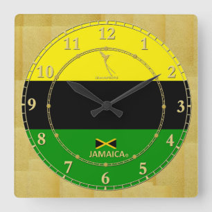 Jamaica Colors Gold Moderne Wall Klock Gift Sale Vierkante Klok