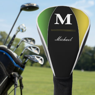 Jamaica Colors Green Gold Caribbean Name Monogram Golfheadcover
