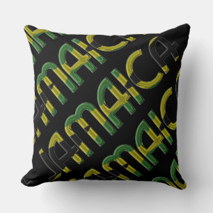 Jamaica Country Flag Colors Typography Souvenir Kussen