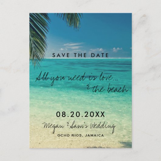 Jamaica Destination Wedding Save the Date Aankondigingskaart (Voorkant)
