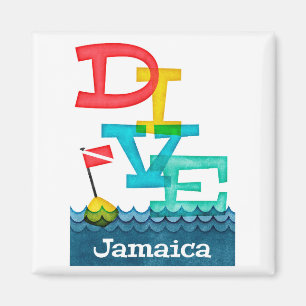 Jamaica Dive - Colorful Scuba Magneet