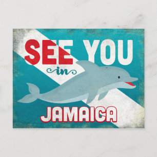 Jamaica Dolphin - Retro Vintage Travel Briefkaart